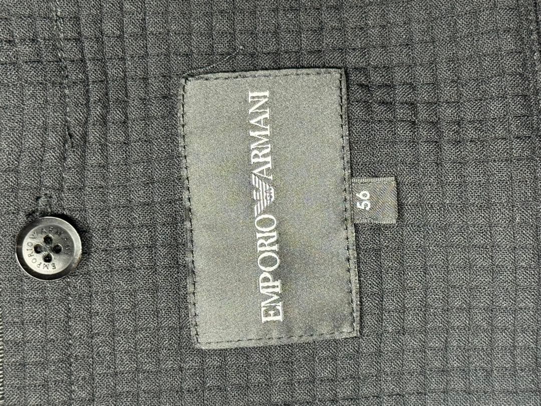 美品　EMPORIO ARMANI　フーデッドグラフチェックジャガードジャケット
