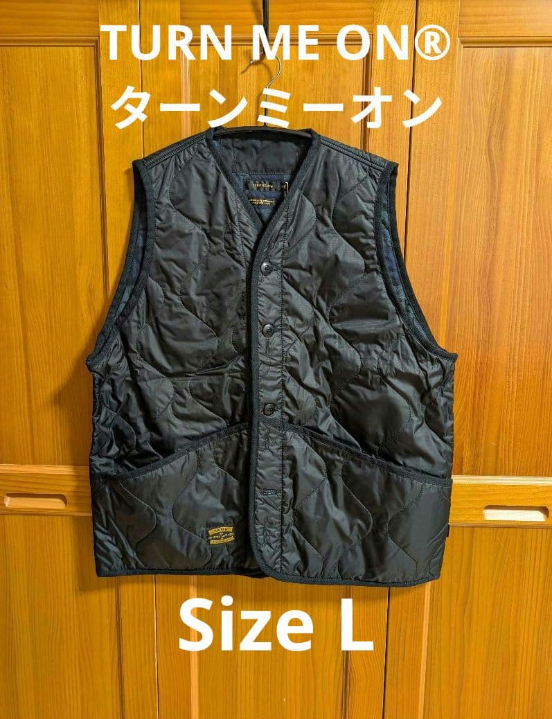 TURN ME ON® キルティングベストブラックL