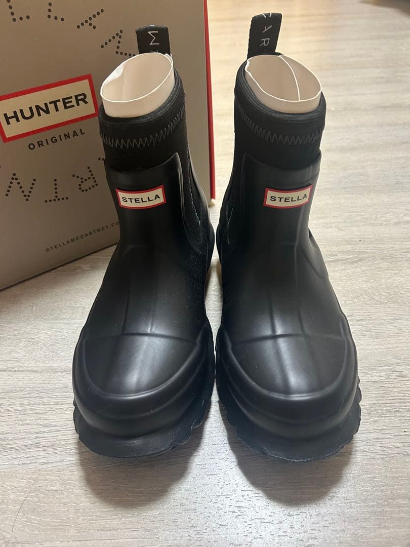 [新品]HUNTER STELLA ブラック レインブーツ