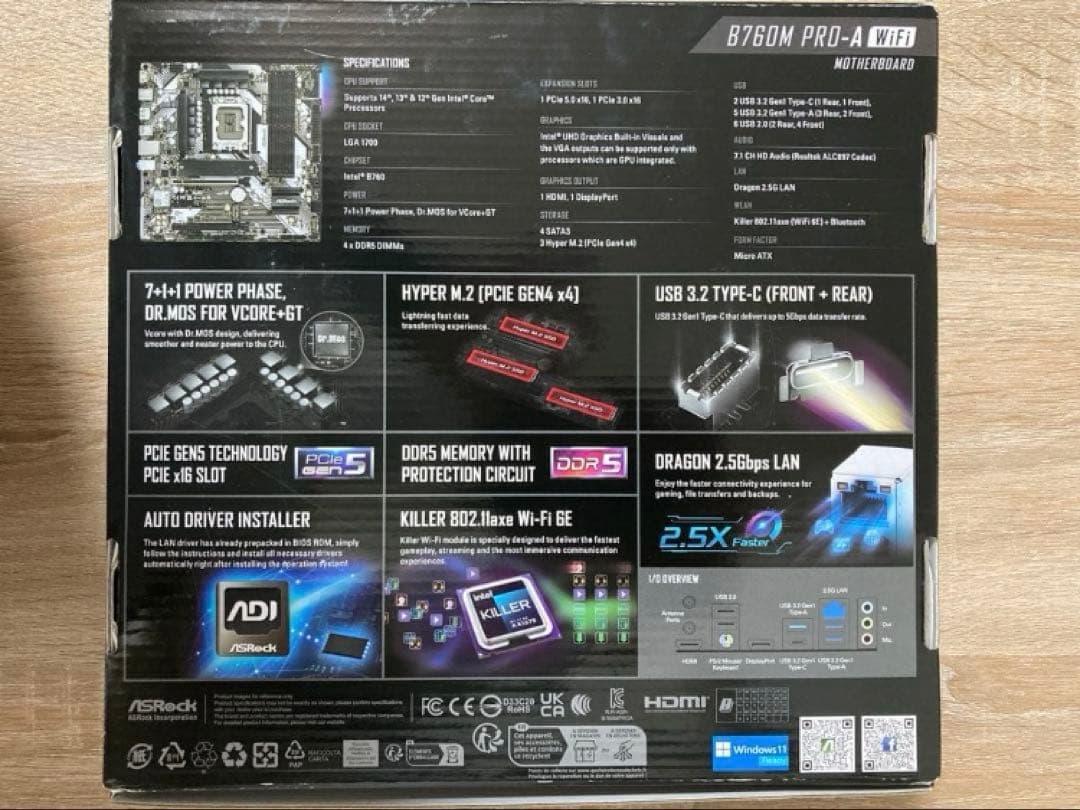 【新品未使用】ASRock B760M PRO-A WiFi マザーボード