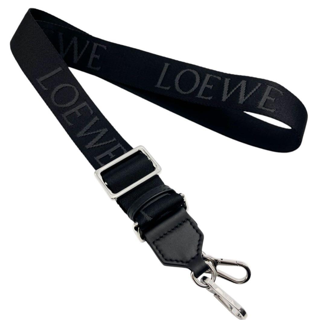 LOEWE ロエベ ウェビングストラップ ショルダー シルバー