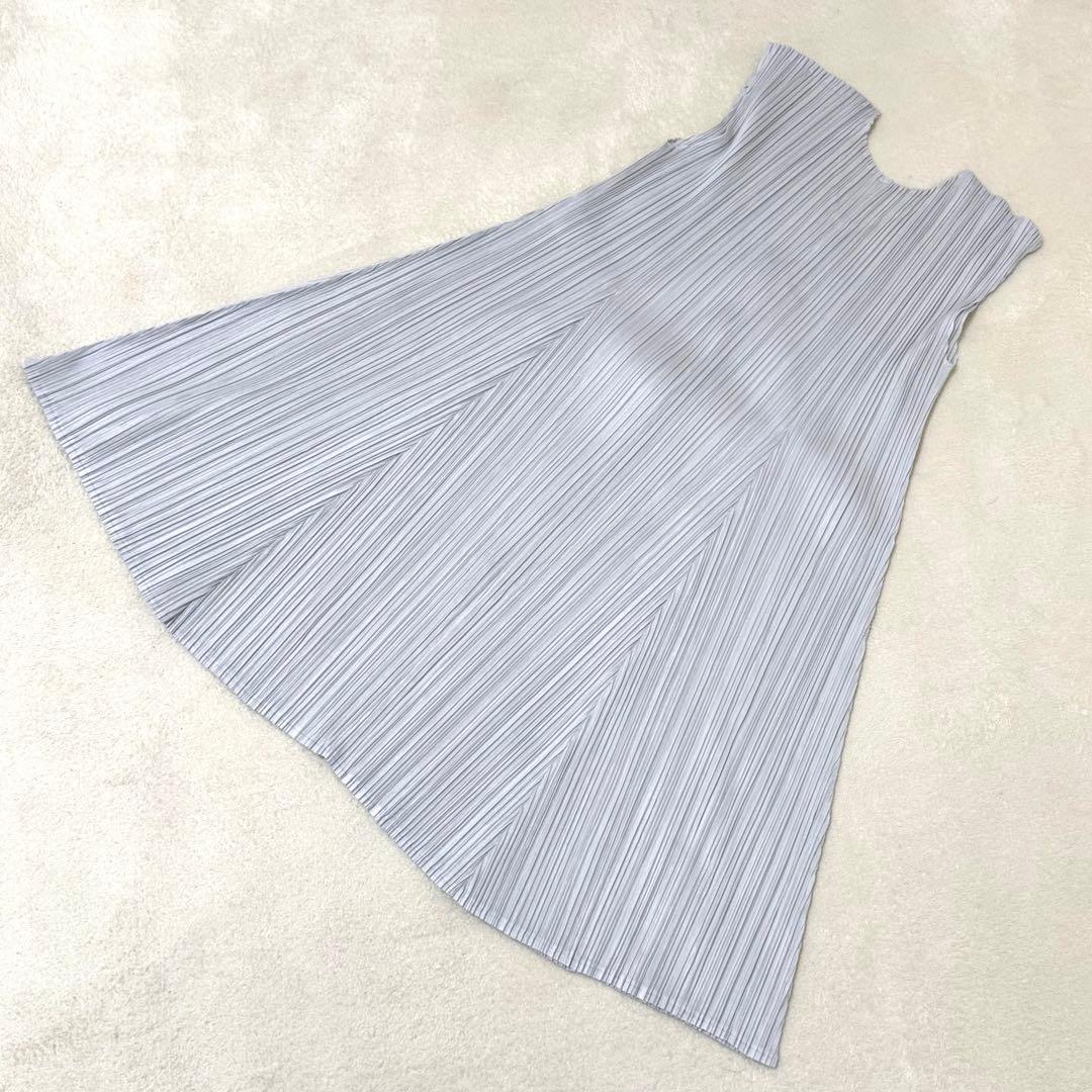 極美品✨PLEATS PLEASE プリーツ　チュニック　ライトグレー　Lサイズ