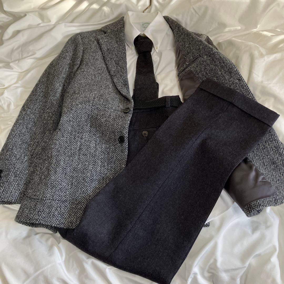 BEAMS F × HARRIS TWEED ヘリンボーン テーラードジャケット