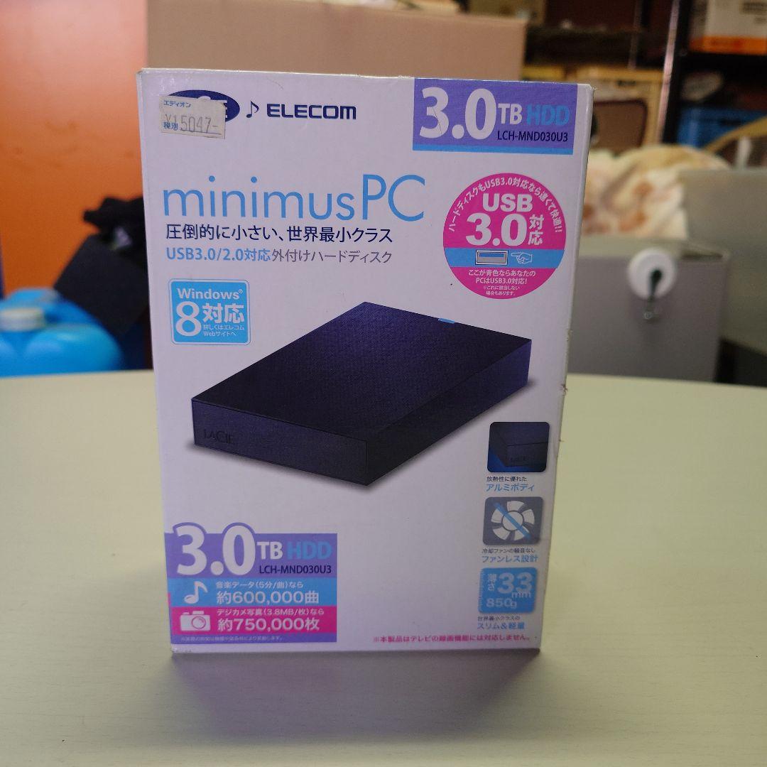 ELECOM minimus PC 3.0TB HDD　未使用品