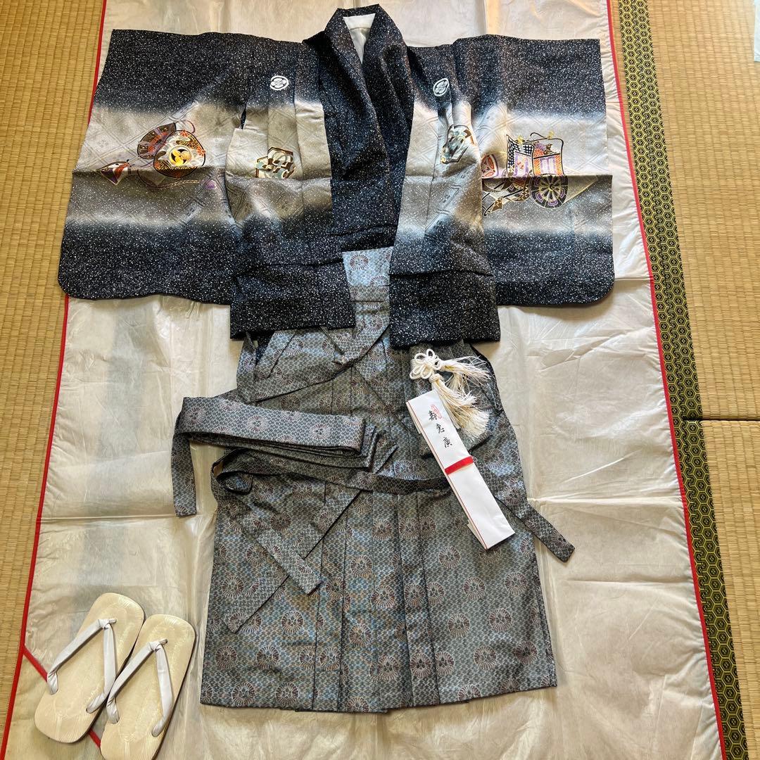 七五三　５歳男の子　着物　羽織り袴セット　美品