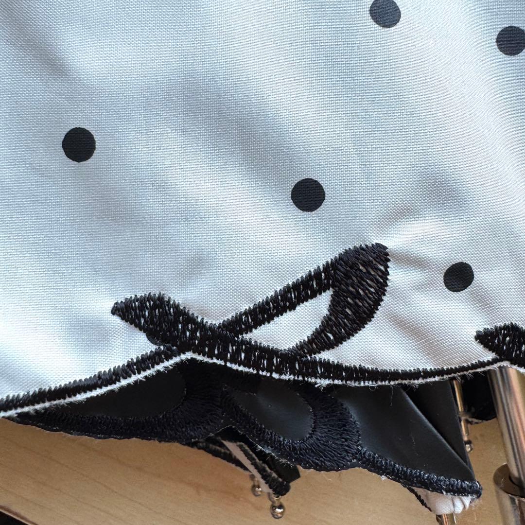 ★新品★サンドレス　晴雨兼用　日傘　楽折　ジャンプ式　1級遮光　遮熱　ドット　白