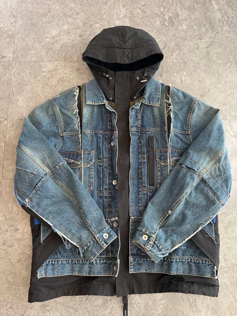 648sacai デニムドッキングダブルフェイスブルゾン
