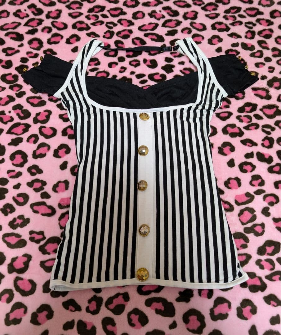 d.i.a. ダイア　トップス　ストライプ　背あき　ギャル　オフショル