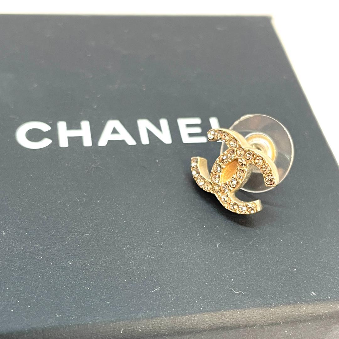 Y512-52 CHANEL シャネル ピアス 片耳 ココマーク ラインストーン