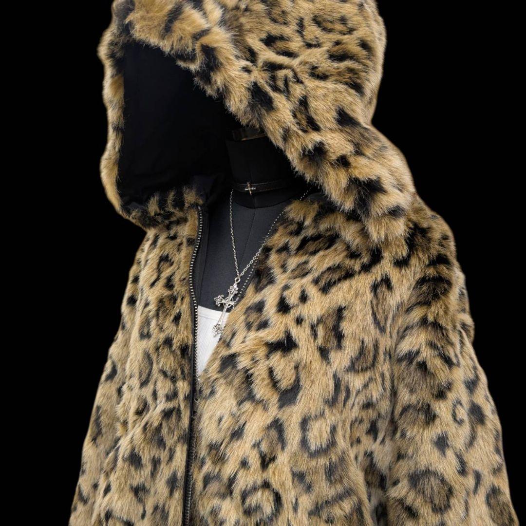 平成ギャル y2k グランジリバーシブル ファーブルゾン レオパード