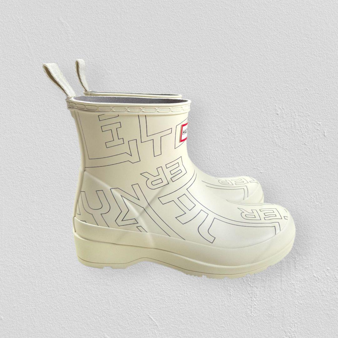 靴 HUNTER Logo Print Short Rain Boots 23cm