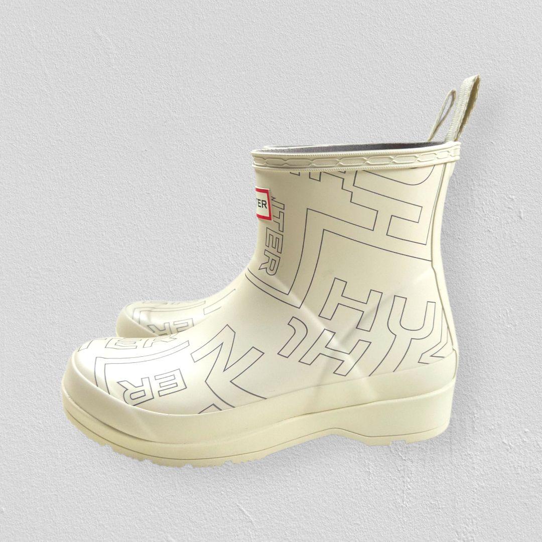 靴 HUNTER Logo Print Short Rain Boots 23cm