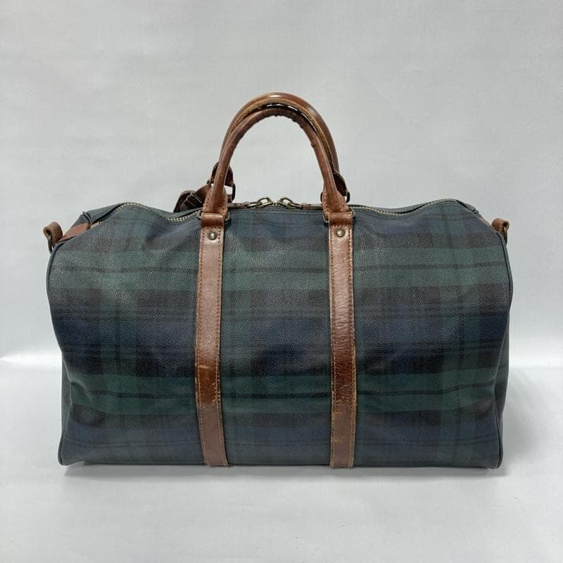 ポロ ラルフローレン/PVC×レザー/ブラックウォッチ/ボストンバッグ/大容量