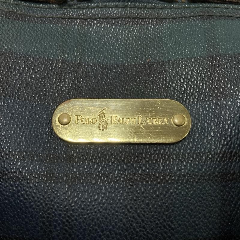 ポロ ラルフローレン/PVC×レザー/ブラックウォッチ/ボストンバッグ/大容量