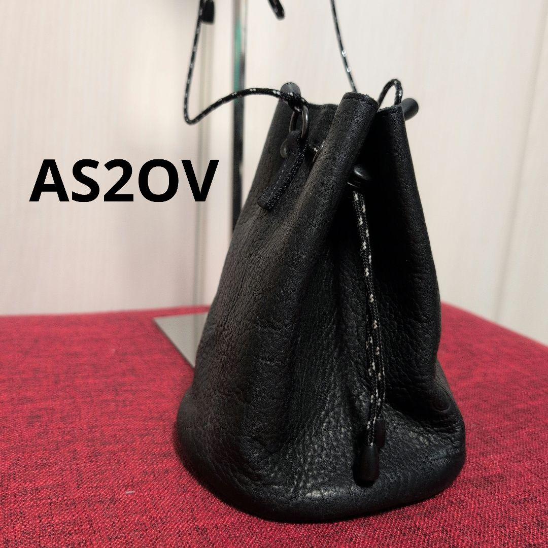 【美品】AS2OV COW LEATHER DRAWSTRING BAG