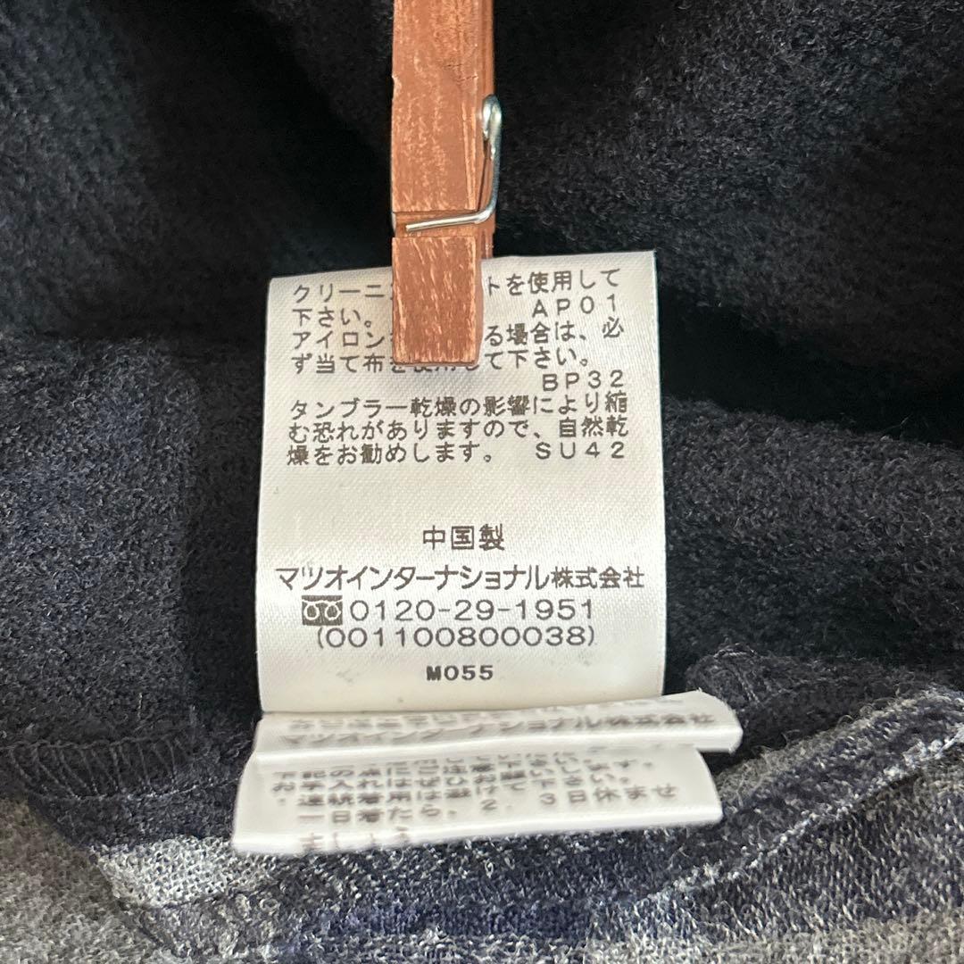 美品⁂センソユニコ⁂ロングバルーンワンピース　チェック切り替え　ボートネック　M