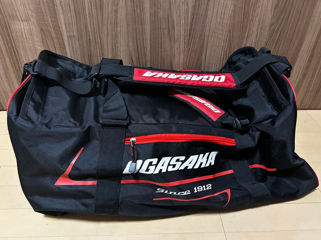 OGASAKA スキー用ダッフルバッグ 黒赤