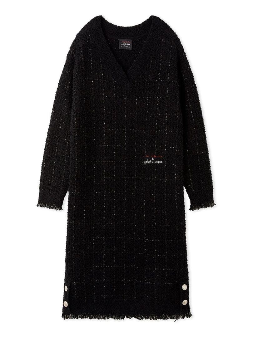 ジェラートピケJOEL ROBUCHONツイードモコVネックワンピース値段交渉可