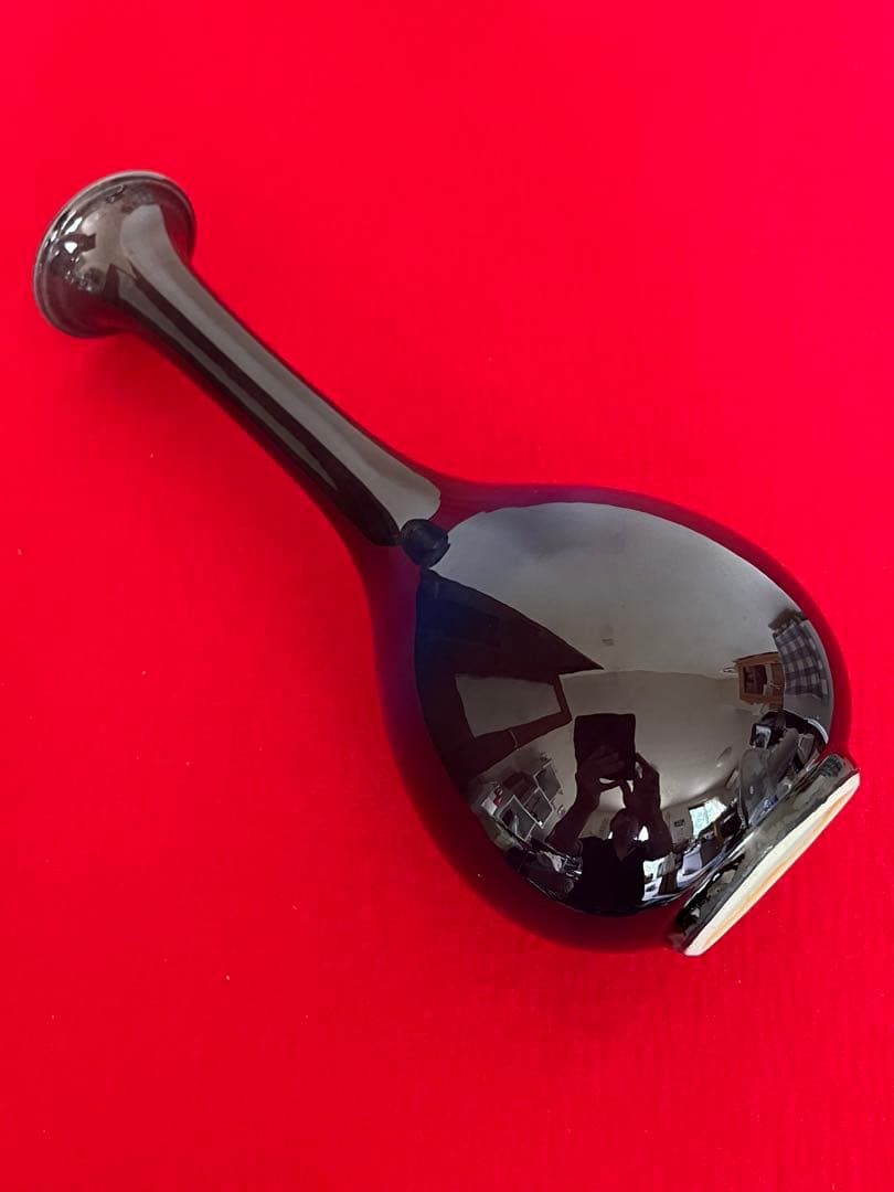 人間国宝 三代 徳田八十吉（正彦銘）深厚釉 花生 高さ約26.3㎝ T280