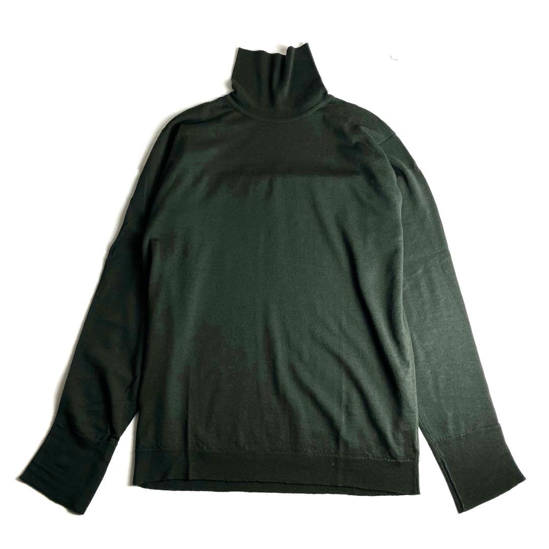 ジョンスメドレー エクストラファインメリノウール タートルネックニット 英国製