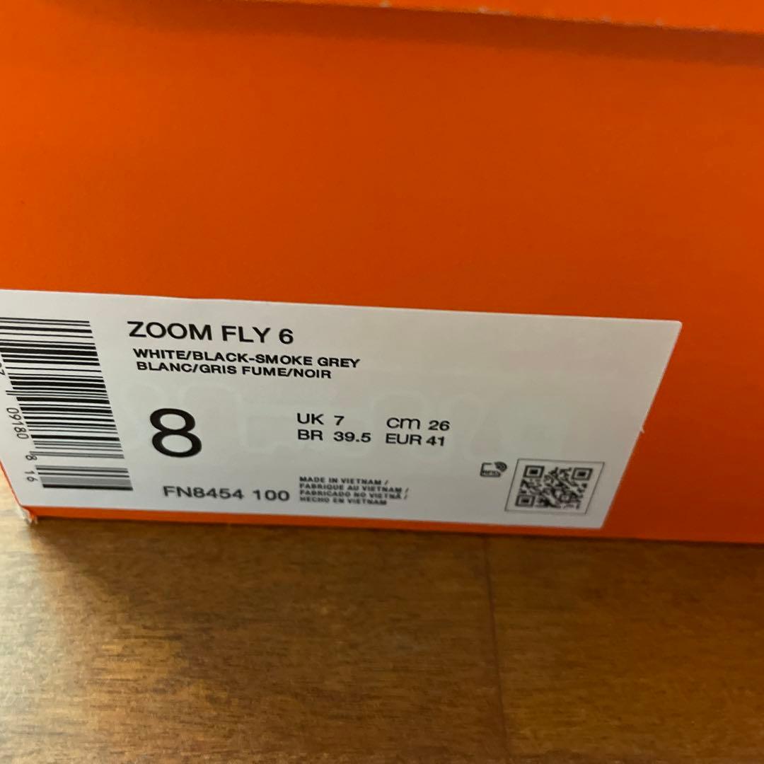 NIKE Zoom Fly 6 ホワイト/ブラック 26.0cm
