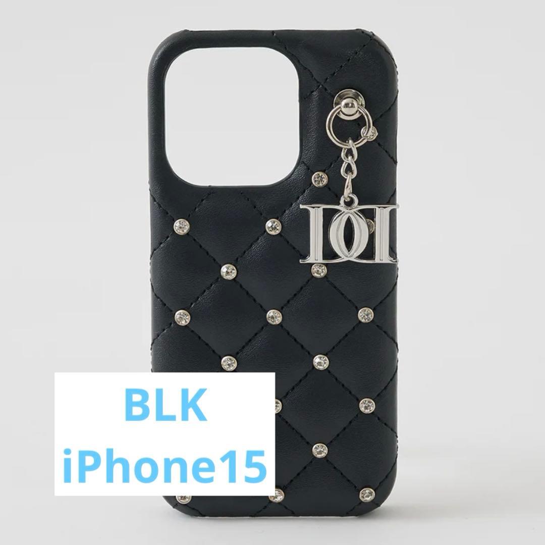 ダーリッチ キルティングビジューDDチャームiPhoneケース 15