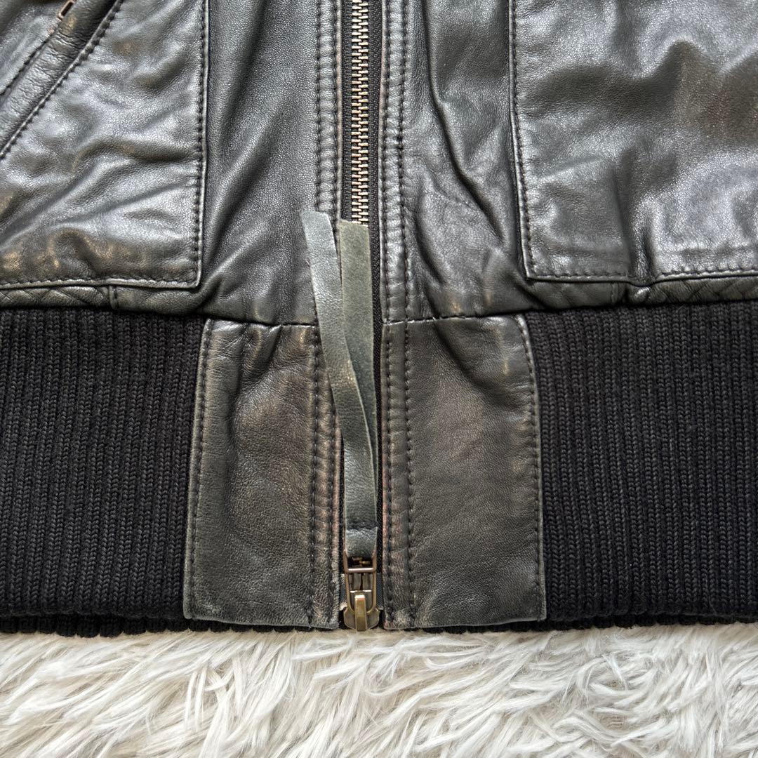 AVIREX ラムレザージャケット ライダース ブラック Sサイズ