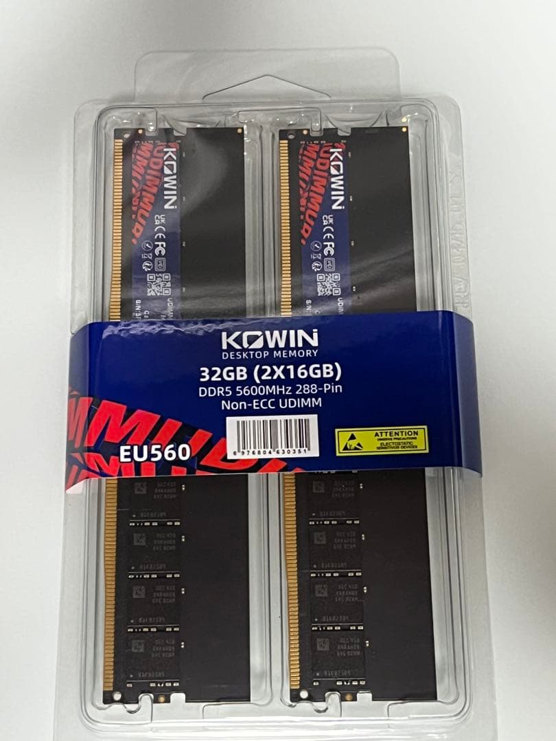 【新品未使用】KOWIN 32GB DDR5 5600メモリ