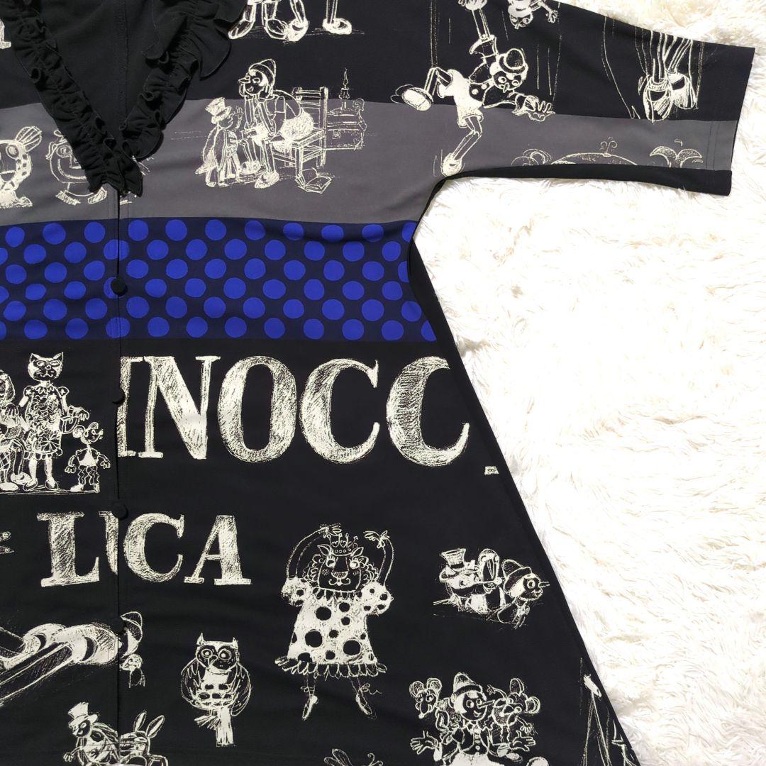 【専用】TOKUKO 1er VOL　前開きチュニック　ピノキオ　濃紺✕青ドット