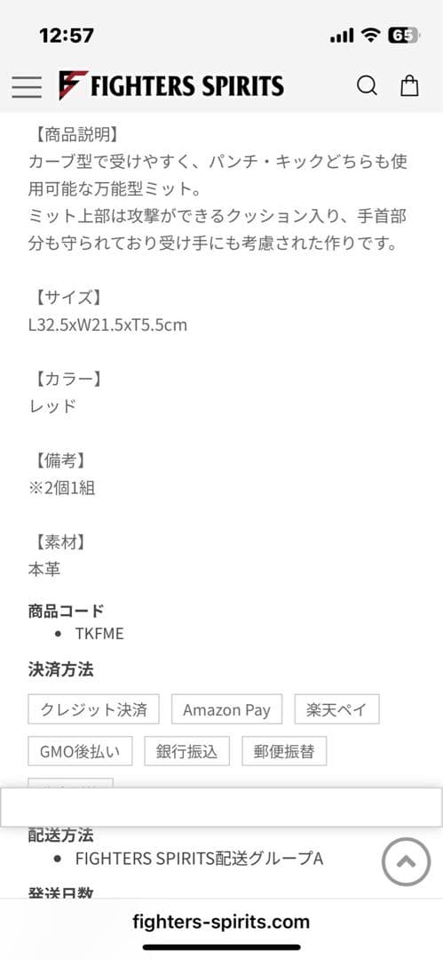 TKB KING パンチングミット 黒/赤