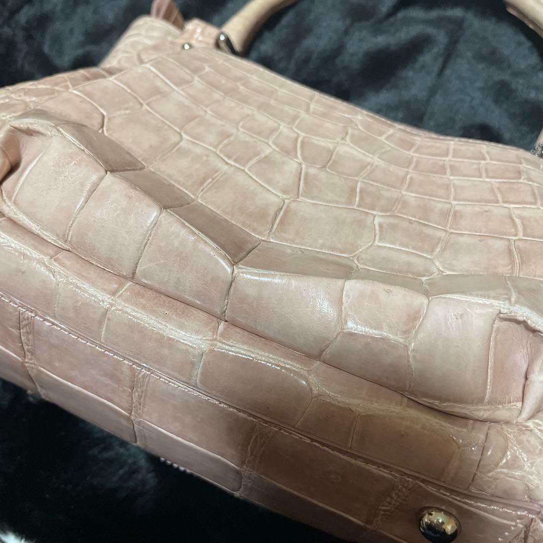 〖JRA認定品〗クロコ ハンドバッグ