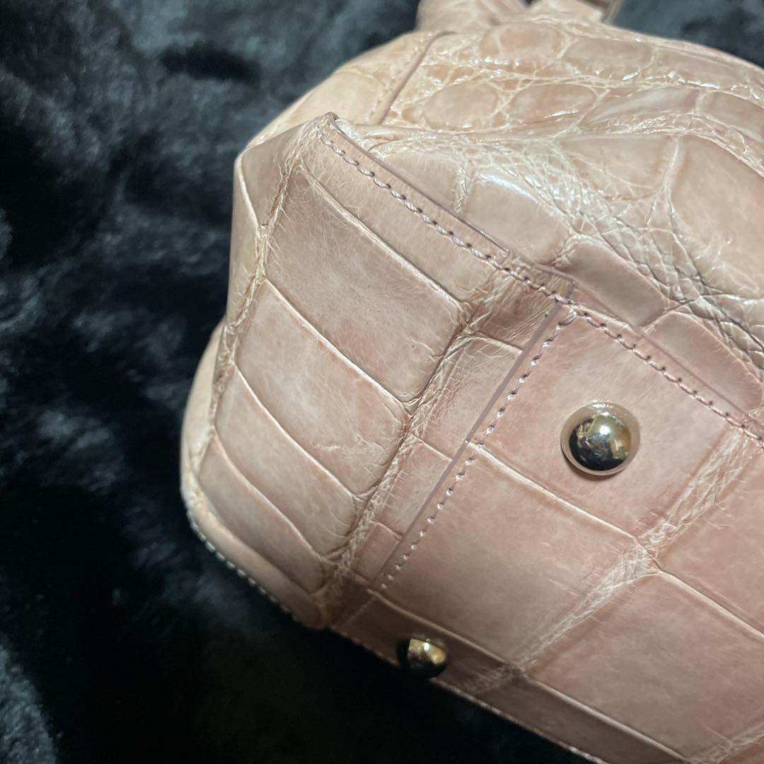 〖JRA認定品〗クロコ ハンドバッグ