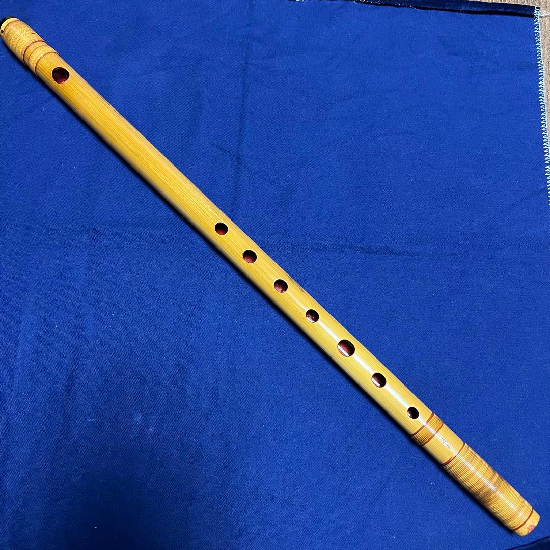 篠笛 喜月 4本調子 唄用（ドレミ調）天地籐巻 笛袋付