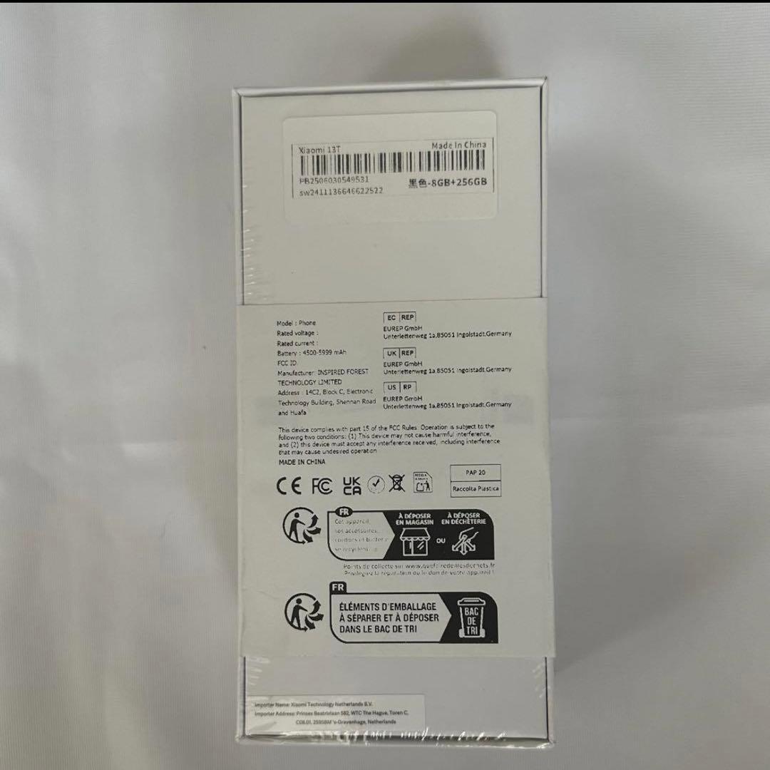 スマートフォン本体 Xiaomi 13T 8GB + 256GB Black Global.Ver