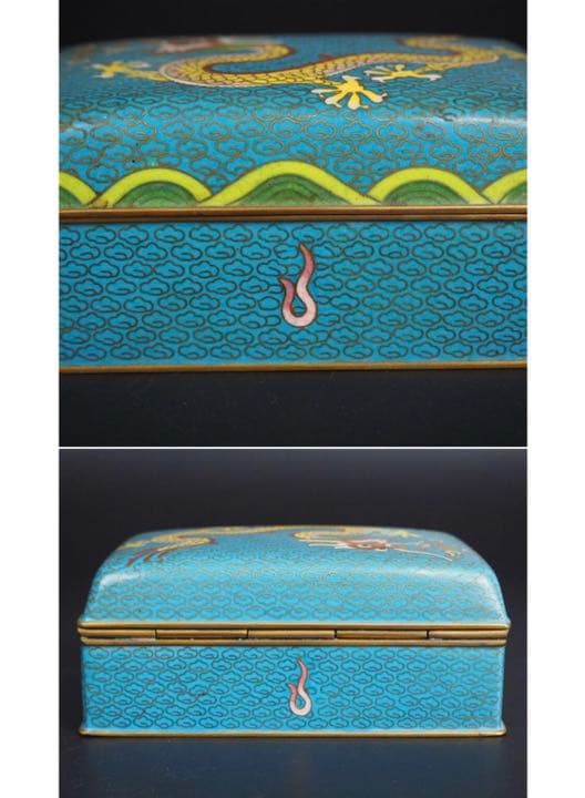 あずま送料無料 清末～民国期　雲龍図七宝宝石箱/小箱　中国古玩