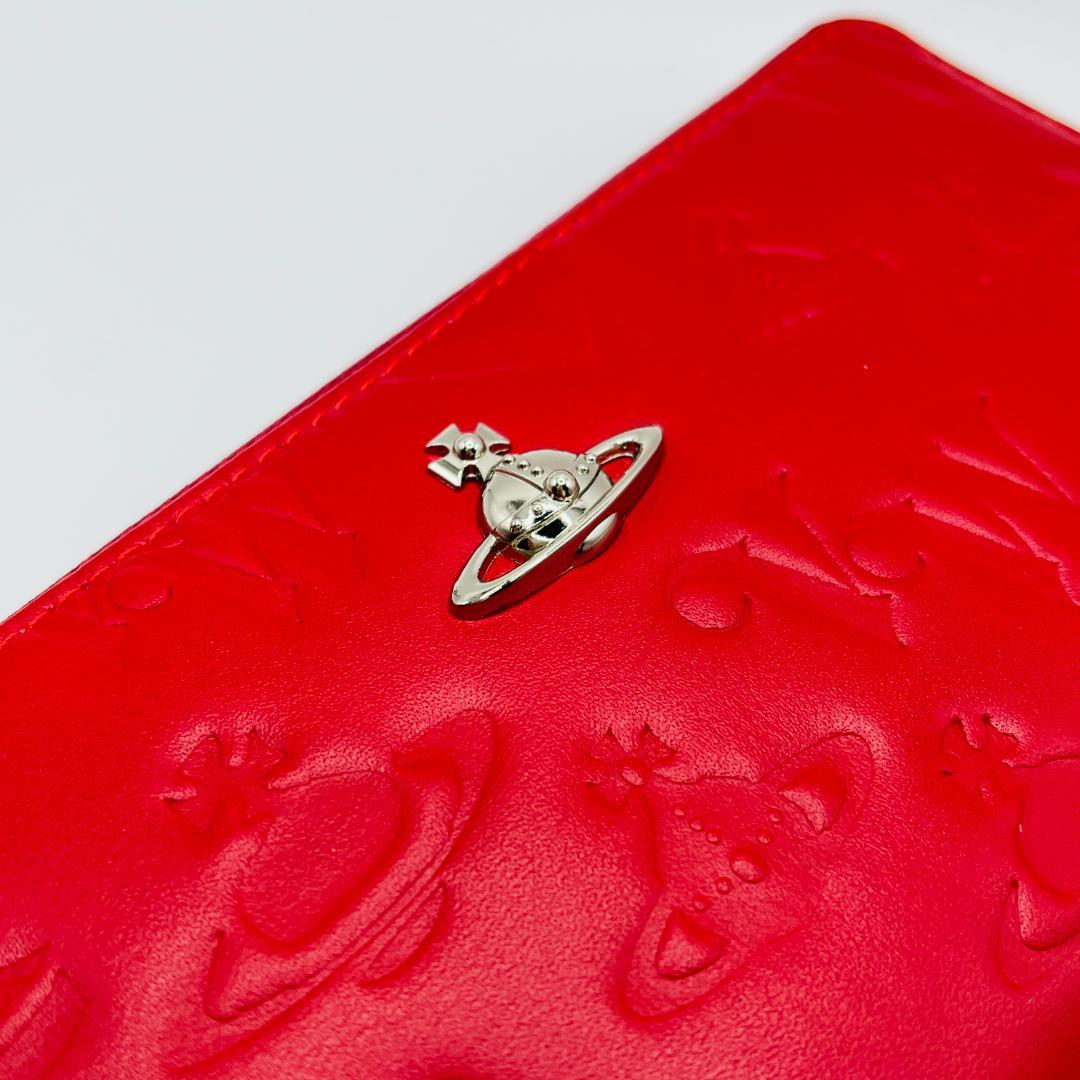 未使用 Vivienne Westwood 長財布 赤 型押し マット 人気