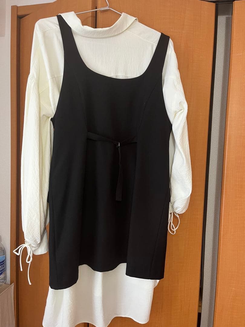 シャツレイヤードミニワンピース