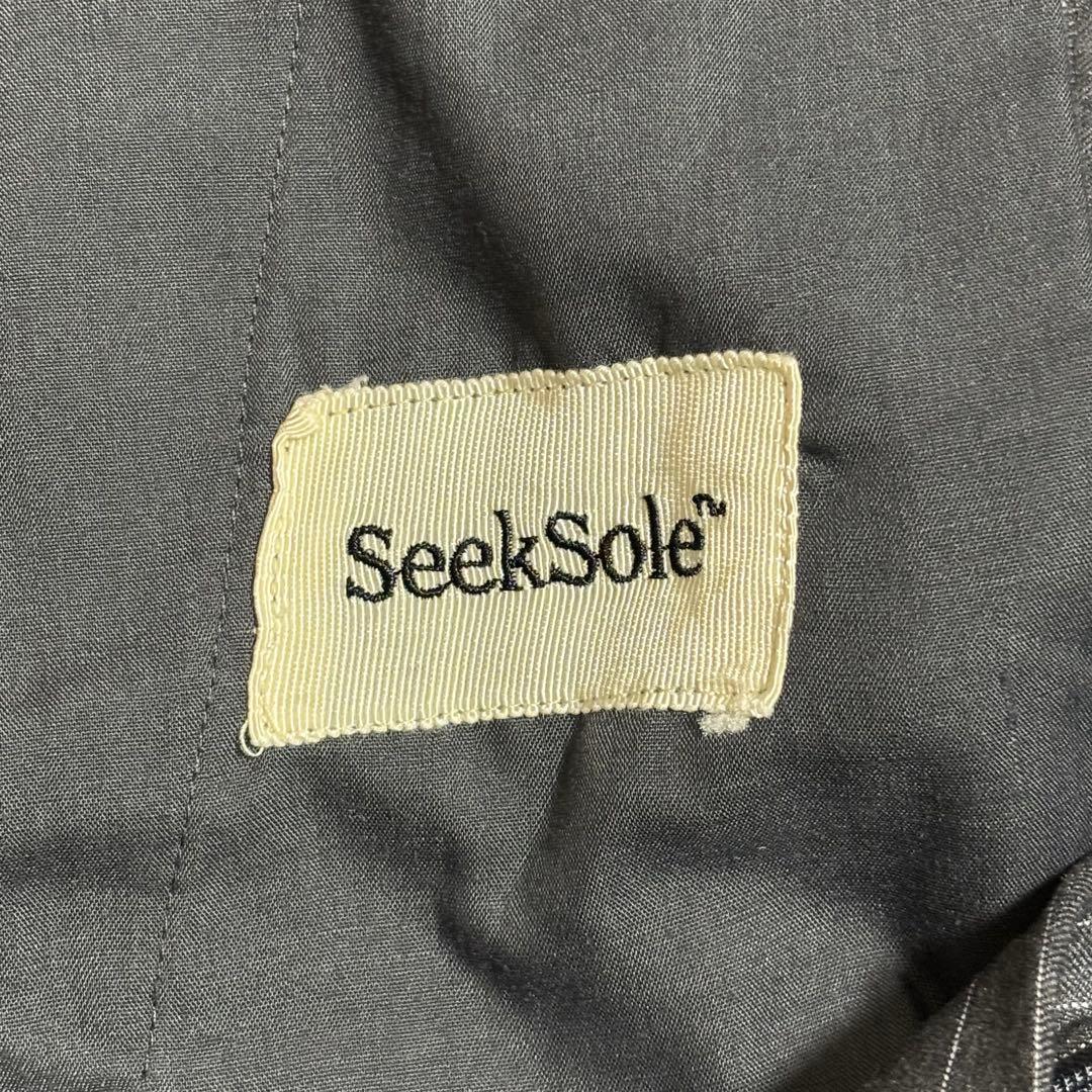 SeekSole ダークグレー ストライプ スラックス