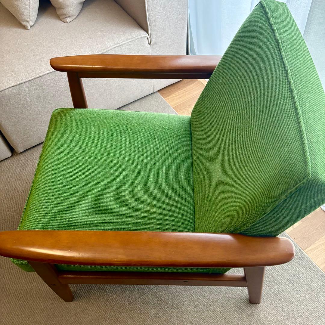 カリモク 60 Kチェア　1人掛け　シングル　ソファ　タープグリーン　緑