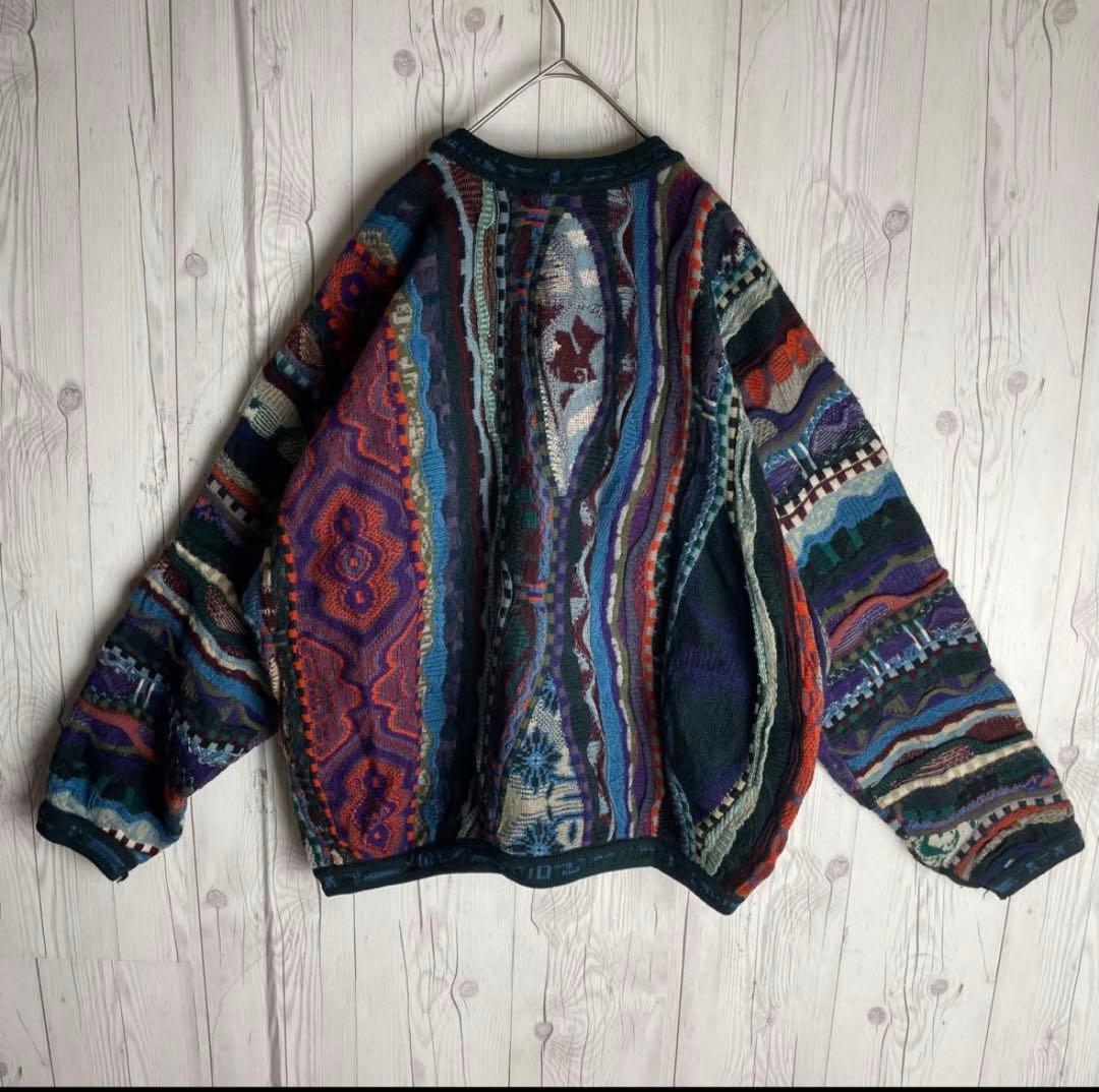 【1点モノ】クージー☆立体 3D編み アボリジニアート ニット セーター