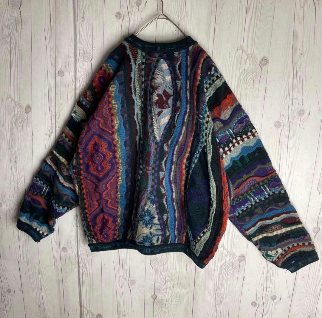 【1点モノ】クージー☆立体 3D編み アボリジニアート ニット セーター