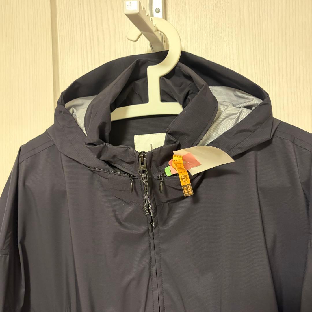 クリーニング済 I ロング ナイロンコート フード 黒 BLACK