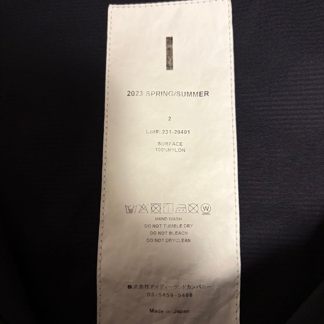 クリーニング済 I ロング ナイロンコート フード 黒 BLACK