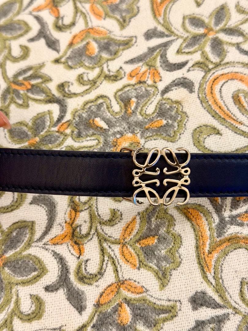 LOEWE ロエベ アナグラム ベルト ネイビー