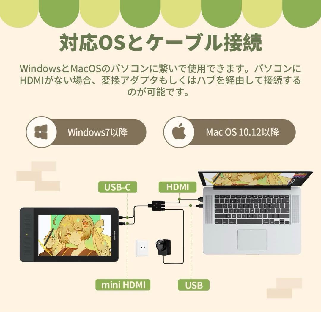 GAOMON 液タブ PD1161 11.6インチ IPS 液晶タブレット