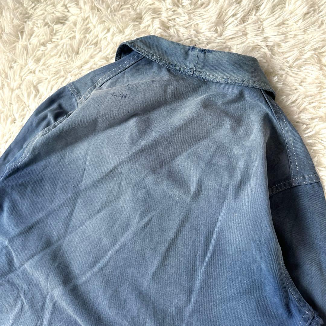 60s フレンチワーク カバーオール ブルー ユーロヴィンテージ 雰囲気系 襤褸