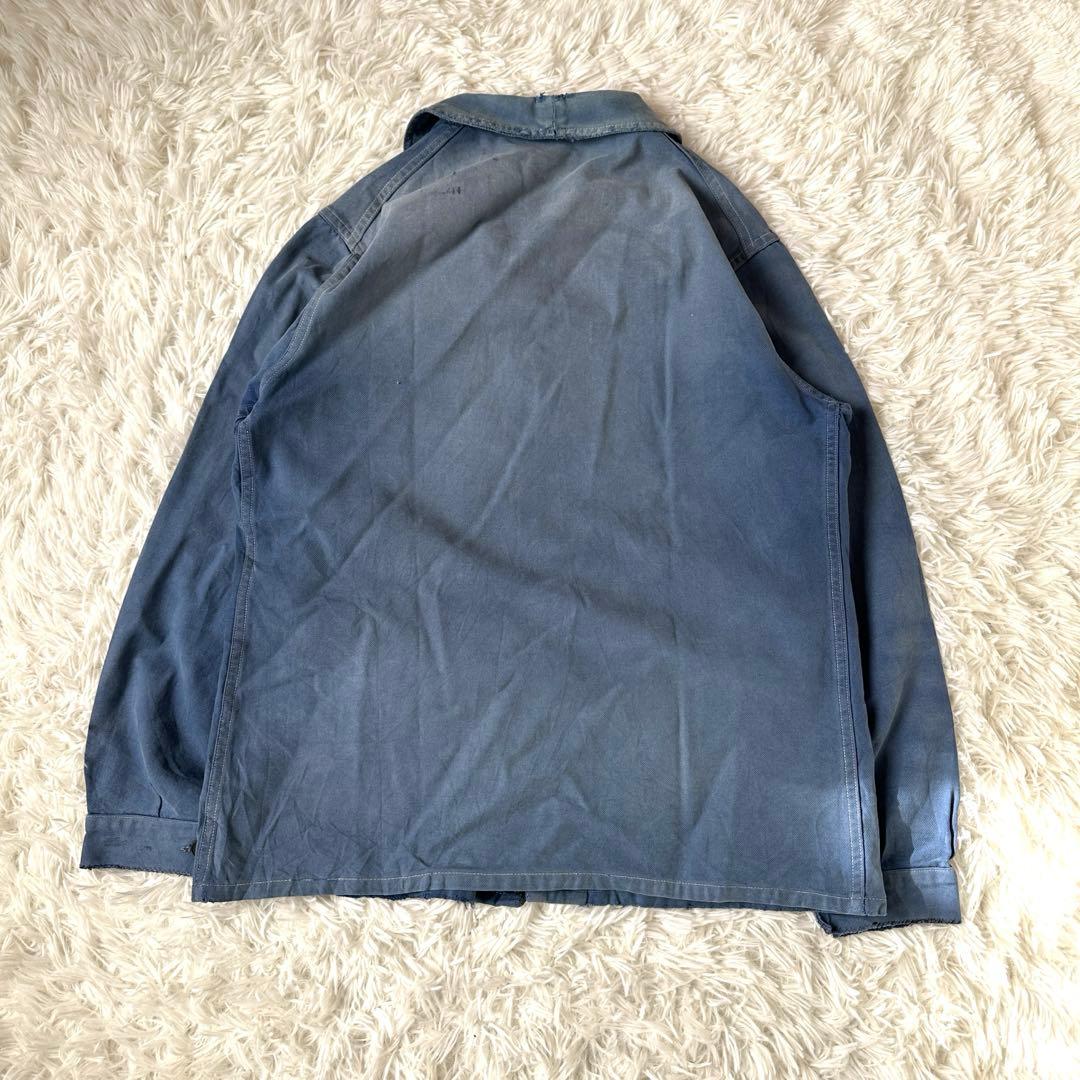 60s フレンチワーク カバーオール ブルー ユーロヴィンテージ 雰囲気系 襤褸