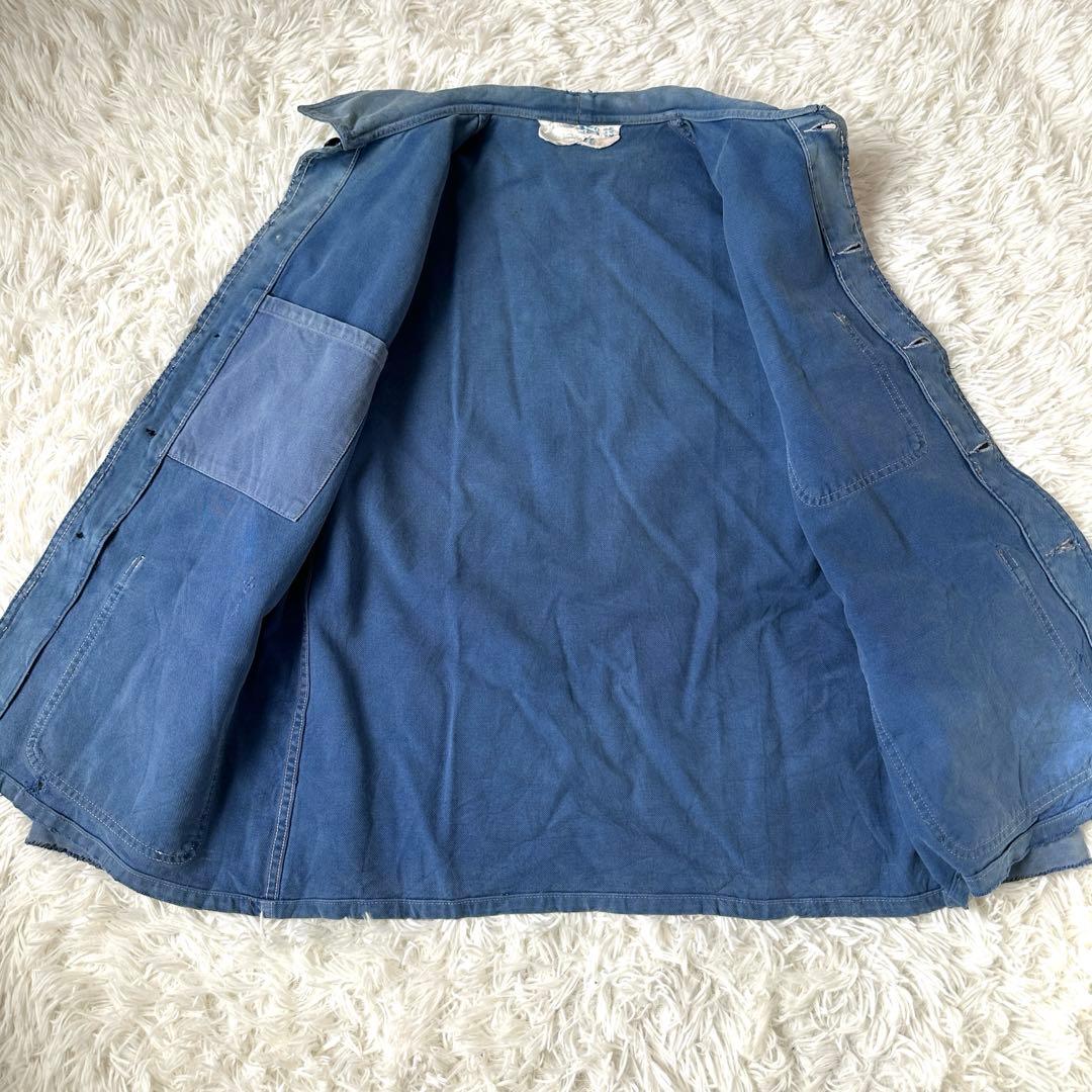 60s フレンチワーク カバーオール ブルー ユーロヴィンテージ 雰囲気系 襤褸