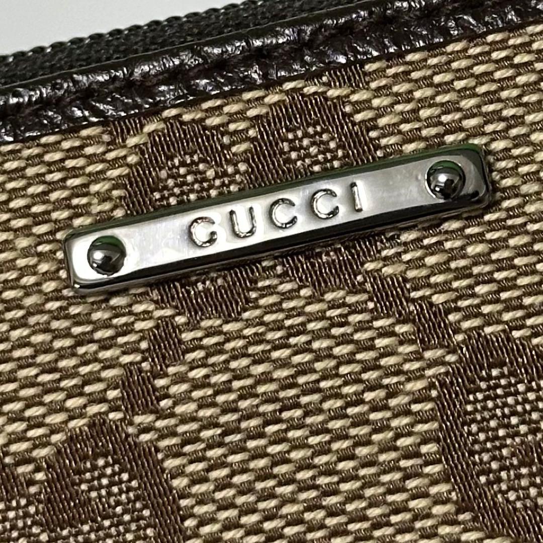 【美品】GUCCI グッチ　ケース　キャンバス　GG メタルロゴ