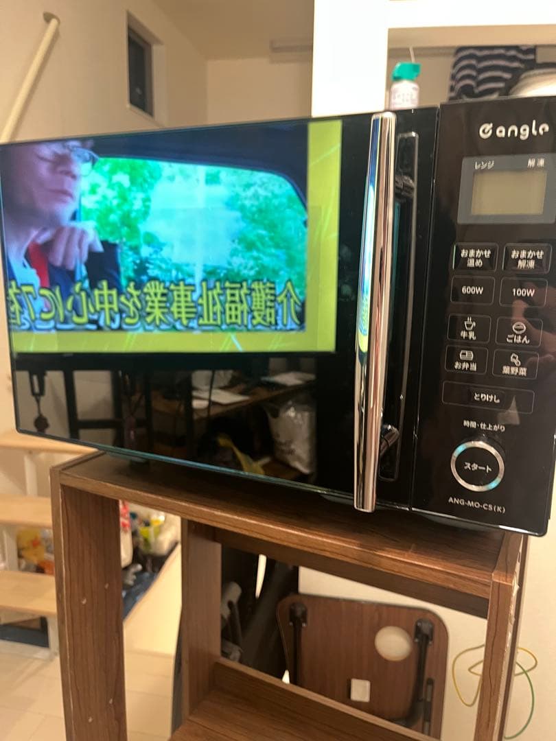 よ*し様 angle 電子レンジ 600W 500W 保証書付 ブラック シンプ